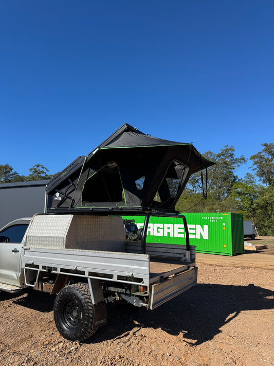 TrackOz X Hinge Rooftop Tent – Green Trim Edition