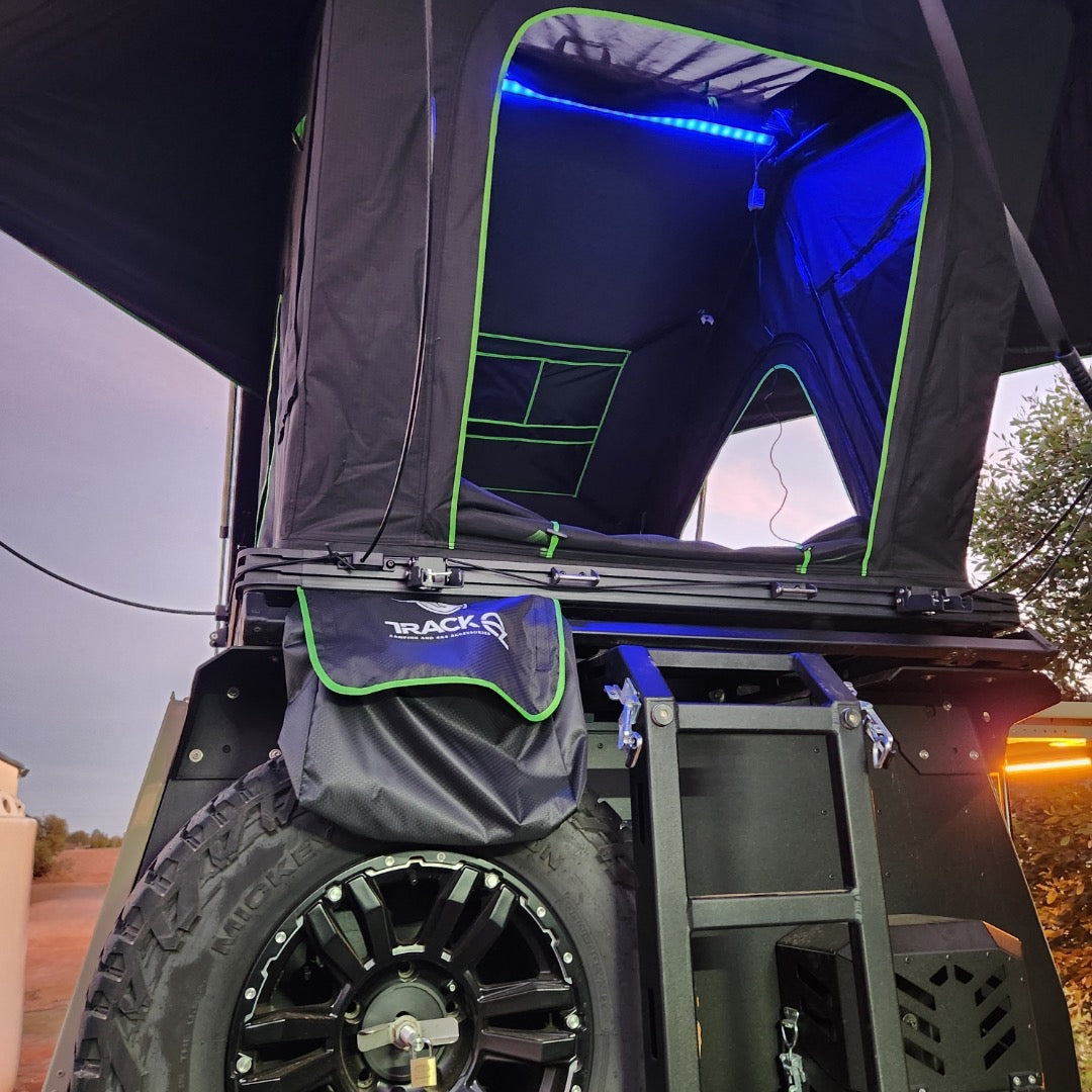 Deposit Pre Order - TrackOz X Hinge Rooftop Tent – Green Trim Edition